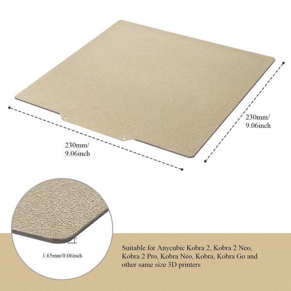 Cool plate Flexible Steel Platform with PEI Sheet Surface and Magnetic bottom sheet with Adhesive for 3D printers
