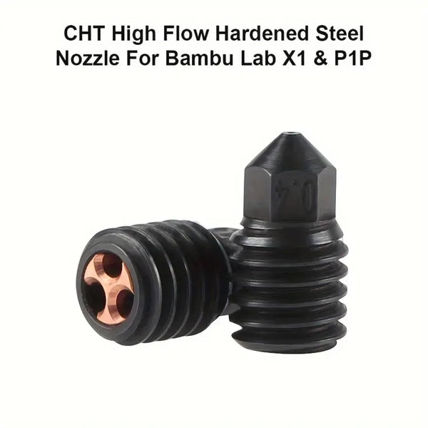 Bambu Lab 0.2, 0.4, 0.6mm Nozzle CHT Hardened Steel High Flow Nozzle for Bambu Lab X1/X1C/P1P/ P1S 3D Printers 10 Pieces