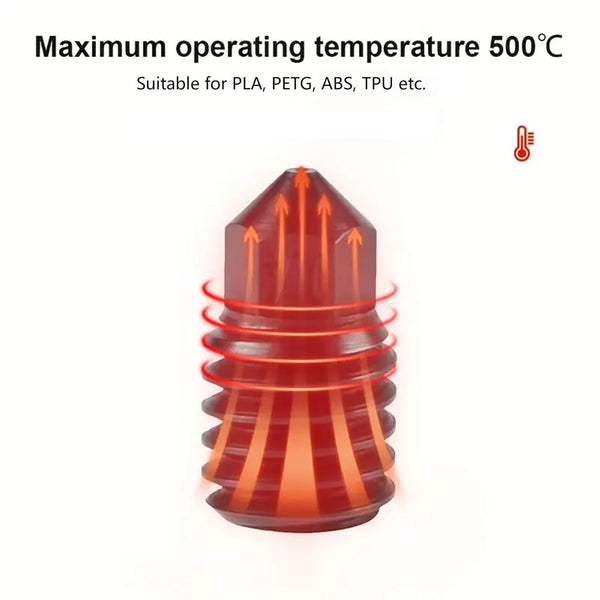 Bambu Lab 0.2, 0.4, 0.6mm Nozzle CHT Hardened Steel High Flow Nozzle for Bambu Lab X1/X1C/P1P/ P1S 3D Printers 10 Pieces