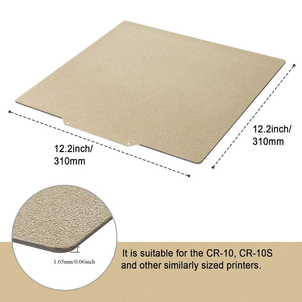 Double Sided PEI Sheet 310x310mm Smooth/Textured Magnetic Sheet with Adhesive for CR-10 CR-10S Artillery SW-X1, SW-X2 3D printers