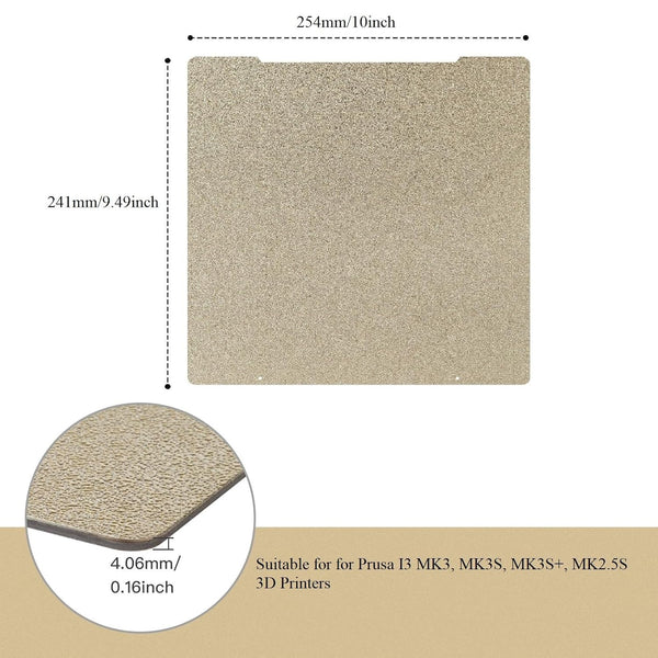 Cool Plate Prusa Mk3s PEI Sheet Double Sided Textured Build Plate for Prusa I3 MK3 MK3S MK3S+ MK2.5S 3D Printers