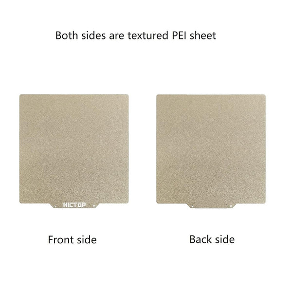 Double Sided 310 x 320mm Textured Pei and Magnetic PEI Sheet with Adhesive for CR-10S pro, CR-X, CR-10 pro V2, Ender 3 max, CR-10 V3，Anycubic Kobra Plus 3D Printers