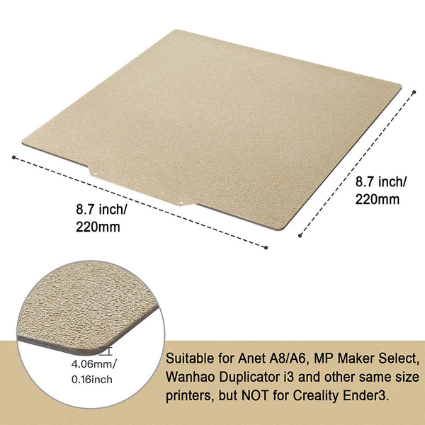 Cool plate Flexible Steel Platform with PEI Sheet Surface and Magnetic bottom sheet with Adhesive for 3D printers