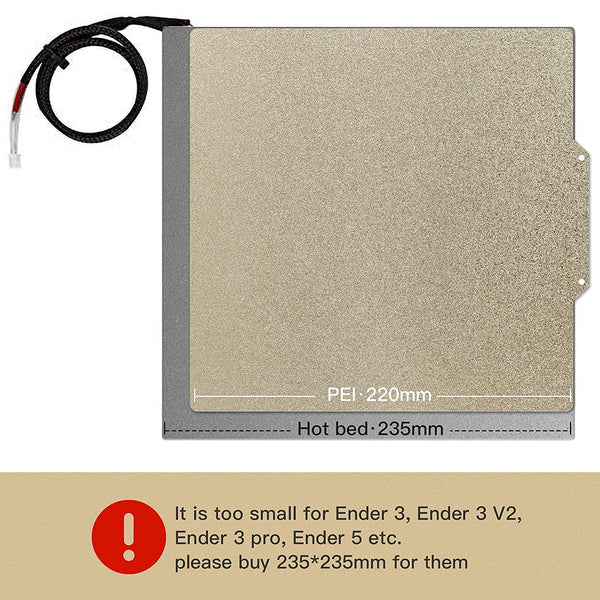 Cool plate Flexible Steel Platform with PEI Sheet Surface and Magnetic bottom sheet with Adhesive for 3D printers