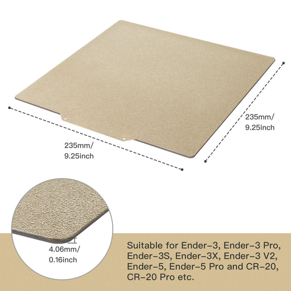 Cool plate Flexible Steel Platform with PEI Sheet Surface and Magnetic bottom sheet with Adhesive for 3D printers